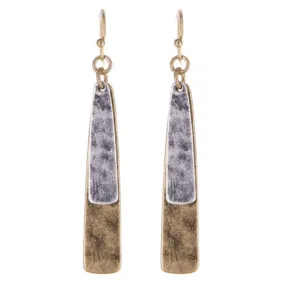 Gold & Silver Layered Teardrop Dangle Earrings