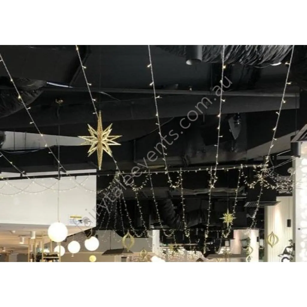 Gold glitter hanging star medium 40cm (ceiling decor)