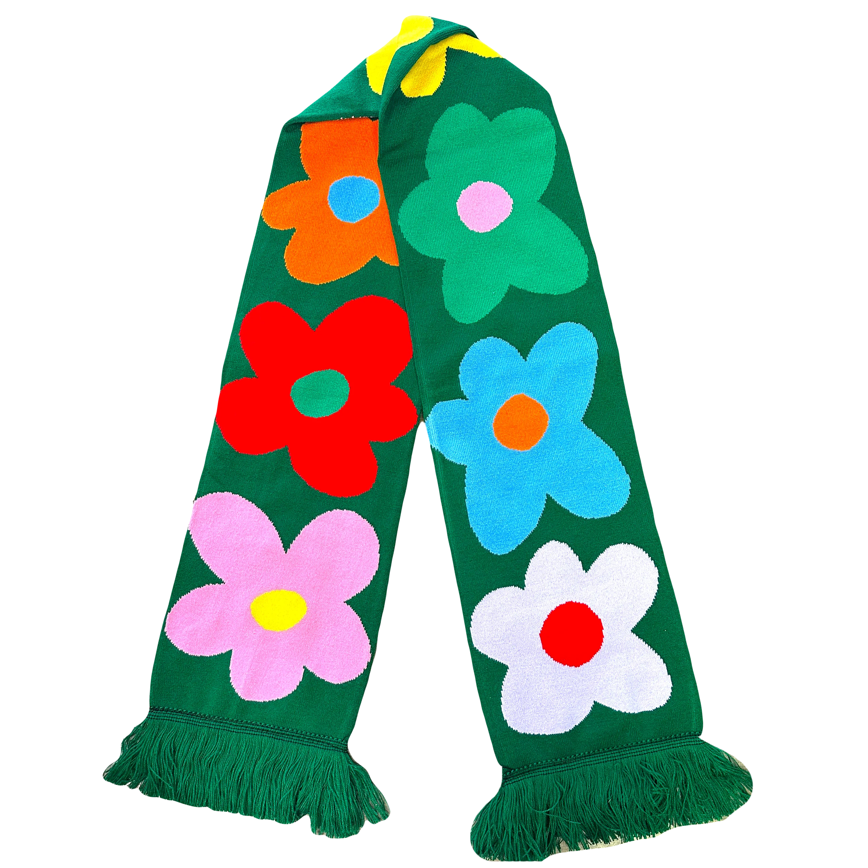 Grassy Green Flower Power Scarf