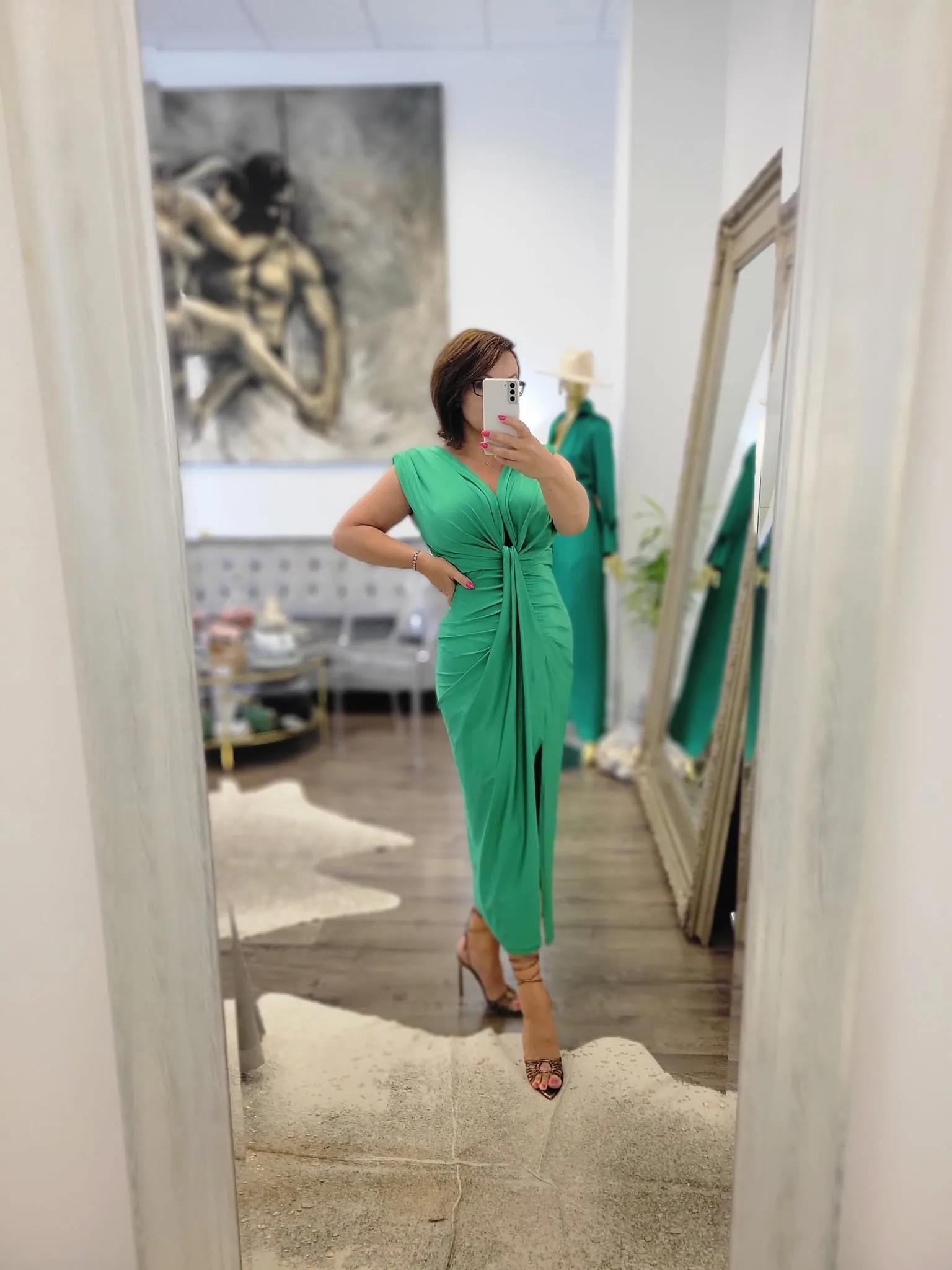 GREEN MIDI DRESS