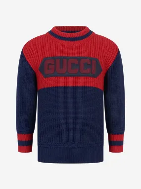 Gucci Boys Knitted Wool Logo Jumper