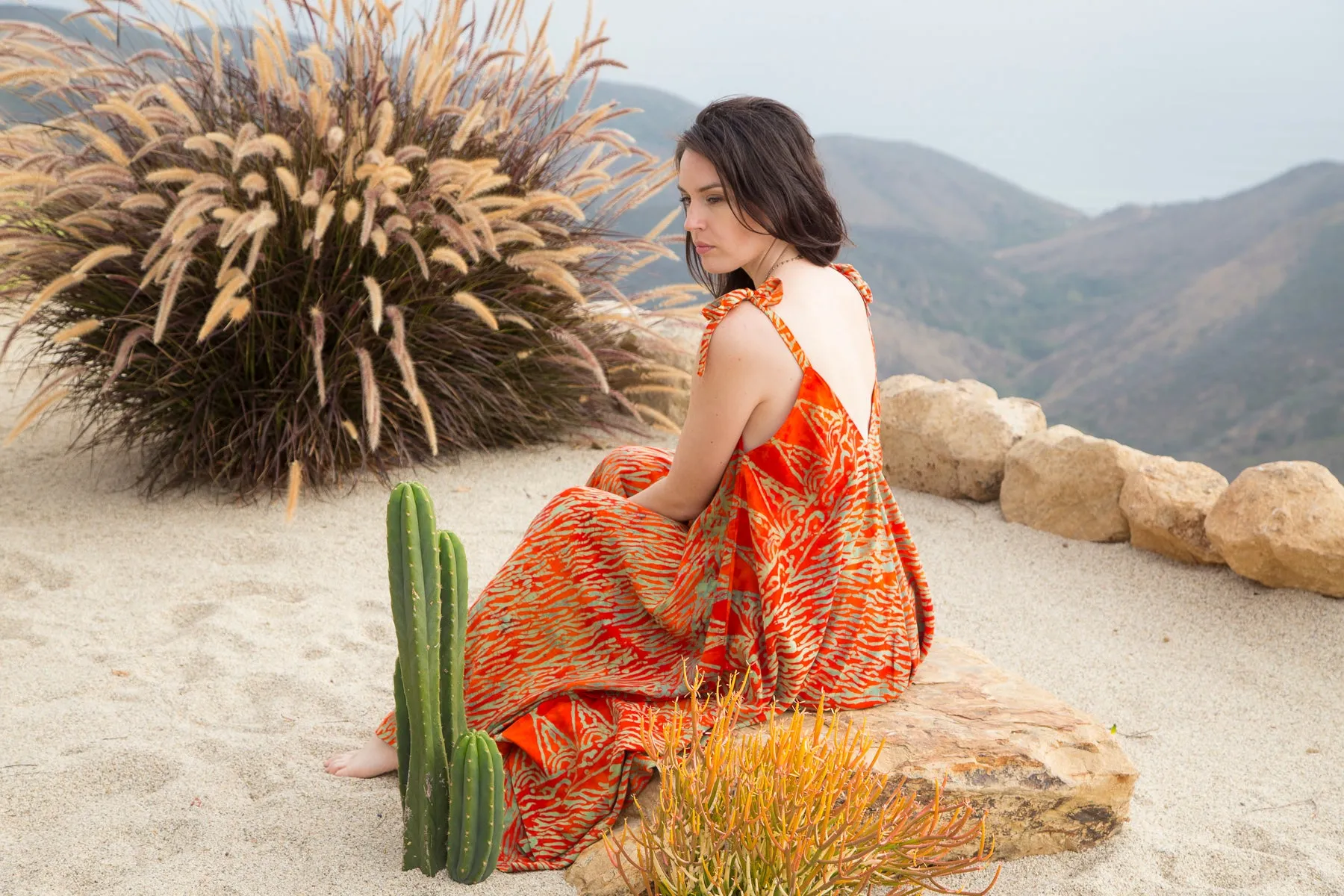 Gypsy Jumpsuit in Batik Zebra Orange Gold