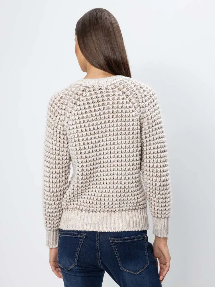 H Beige Stripped Knitted Sweater