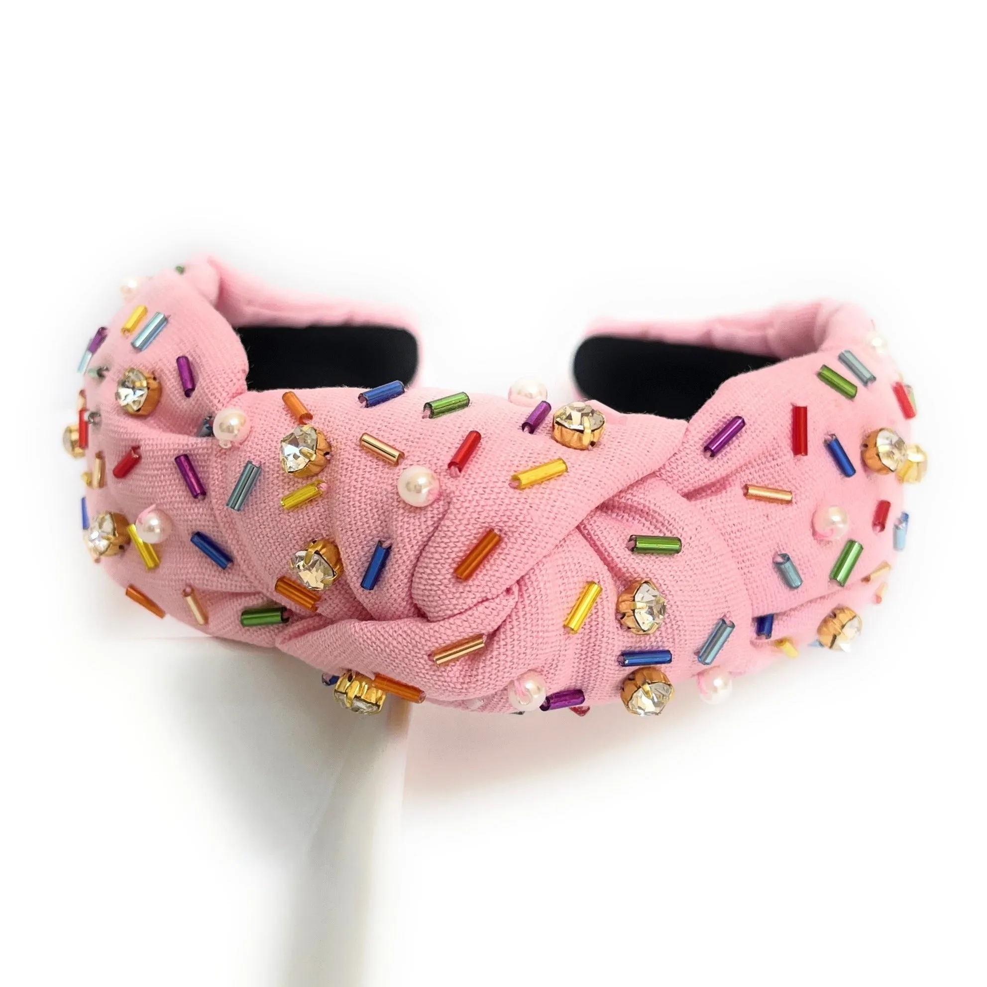 Hand Embellished Sprinkles Knotted Headband