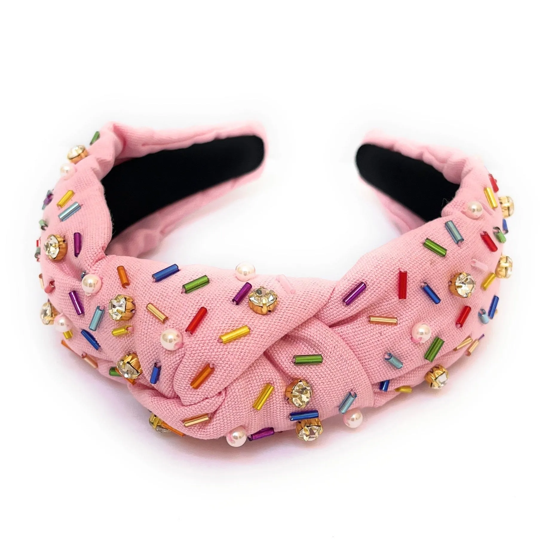 Hand Embellished Sprinkles Knotted Headband