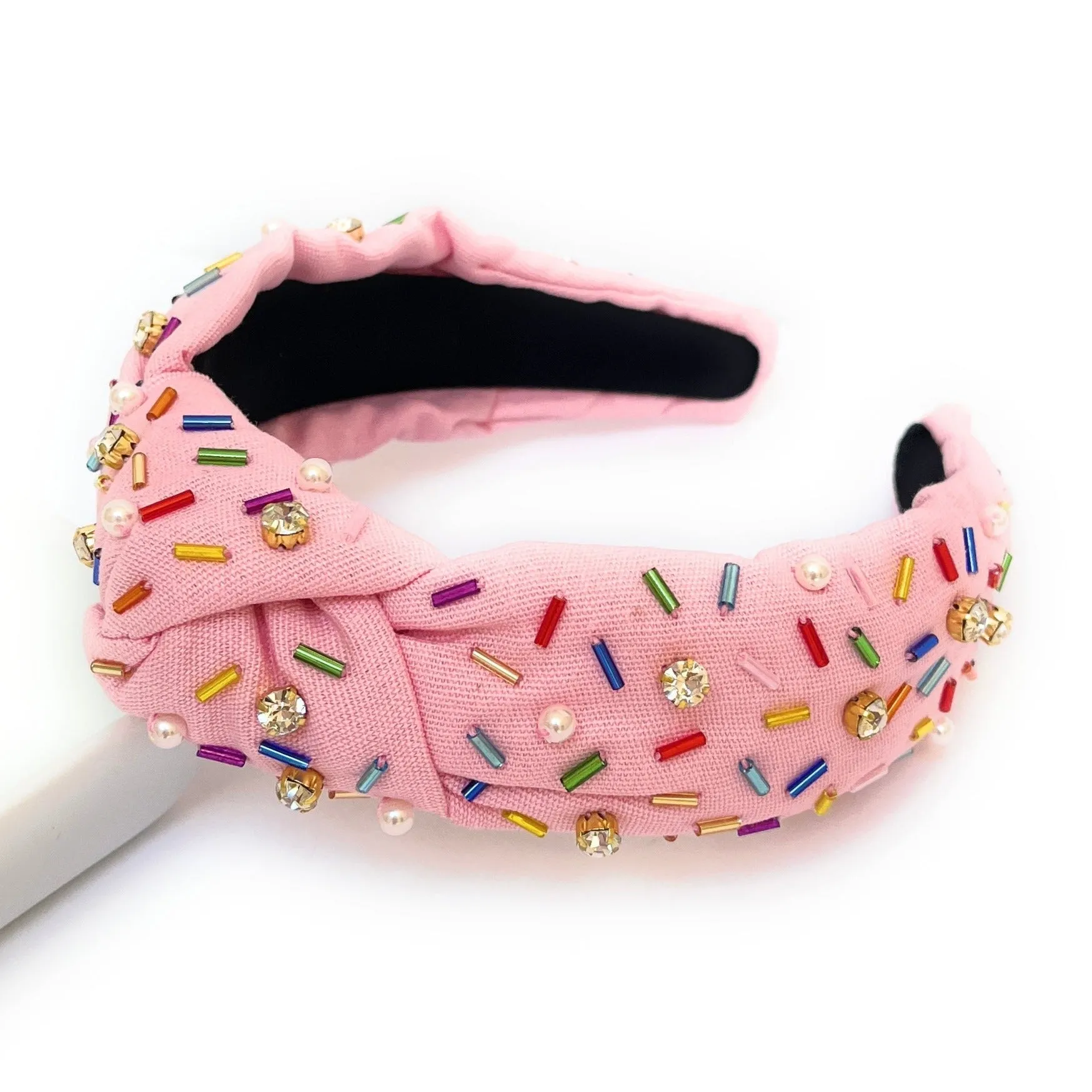 Hand Embellished Sprinkles Knotted Headband