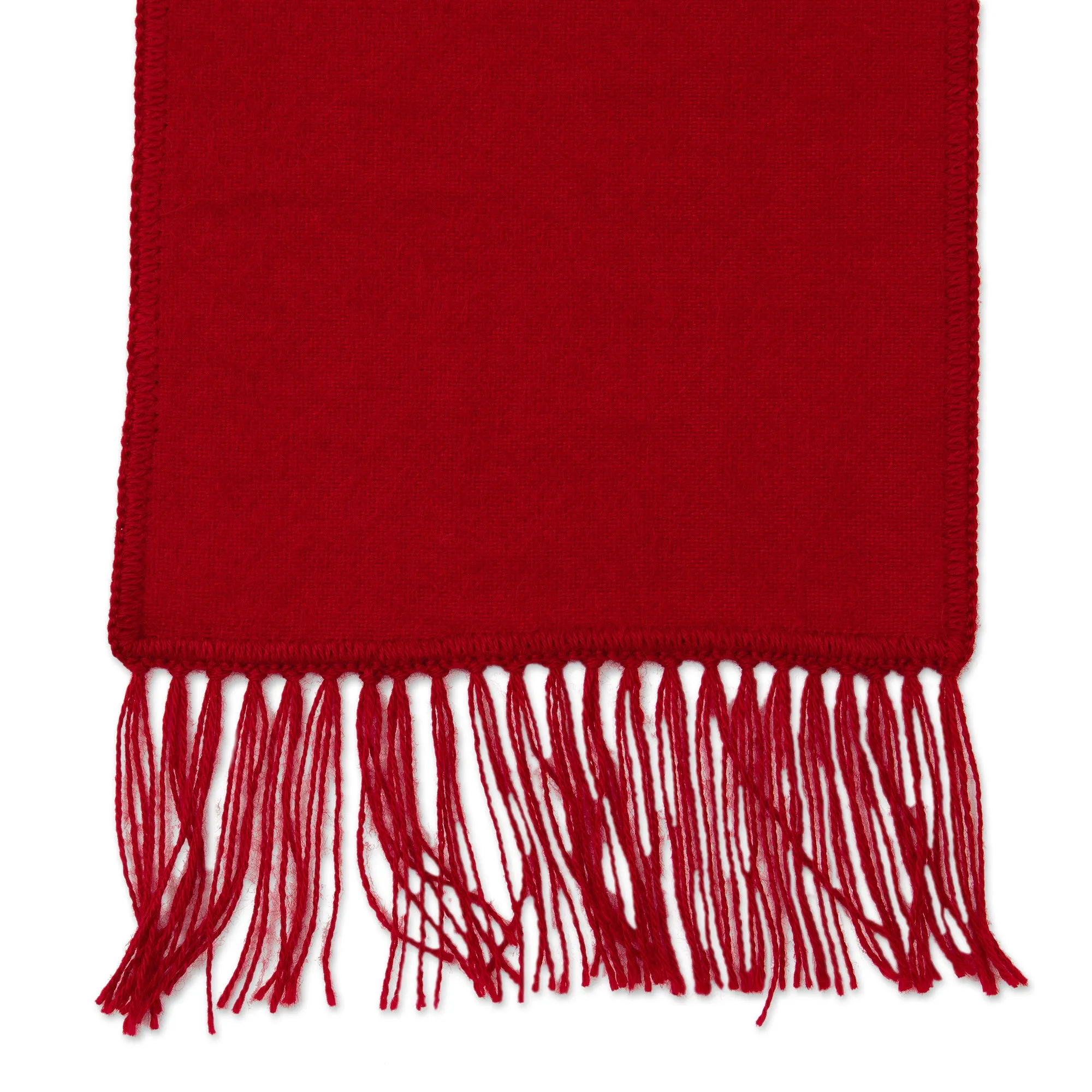 Handcrafted Alpaca Wool Blend Solid Scarf - Apple Red | NOVICA