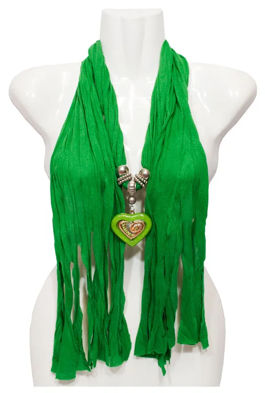 Heart Shape Jade Pendant Jewelry Fashion Scarf Wholesale