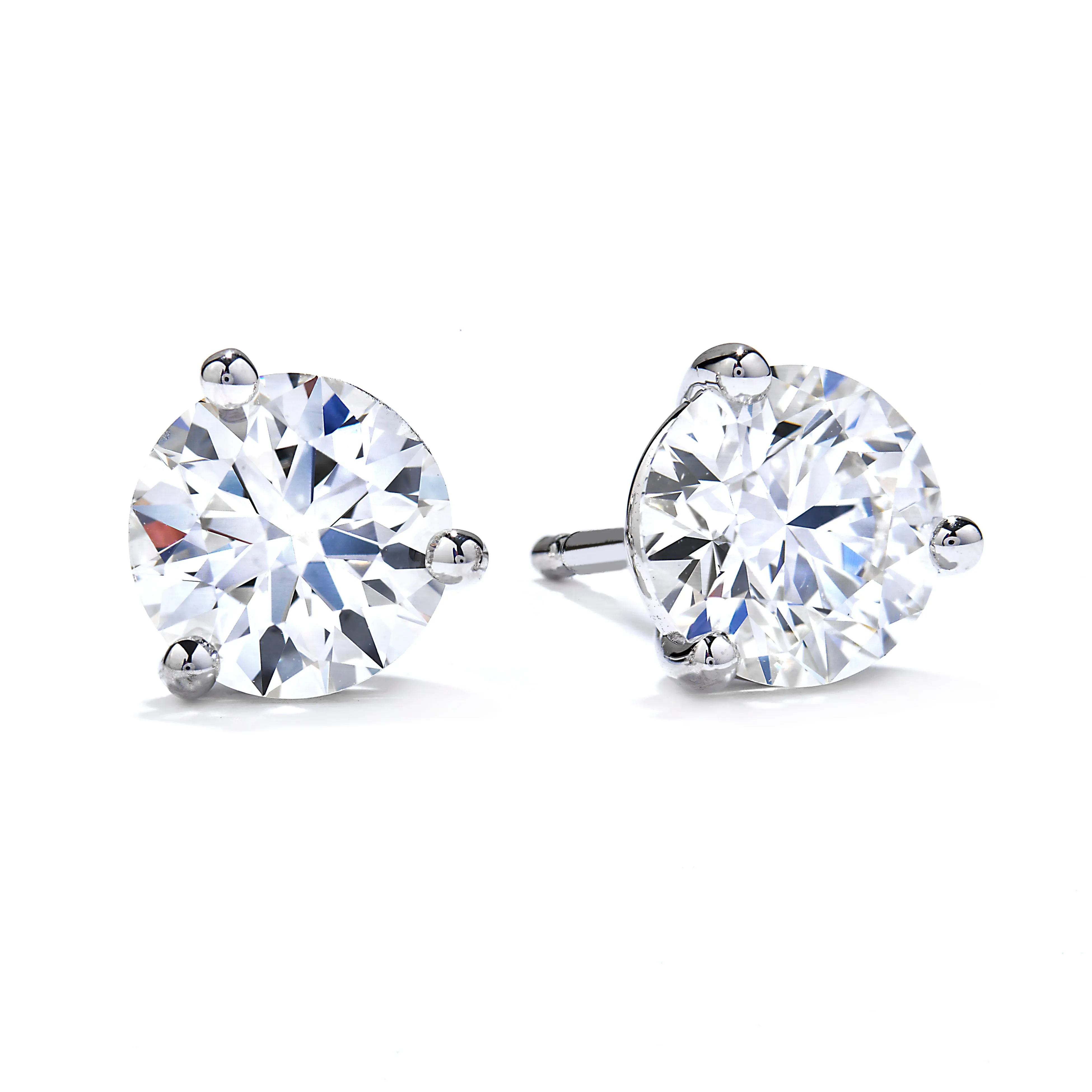 Hearts On Fire .68CTW Diamond Three-Prong Stud Earrings in 18K White Gold