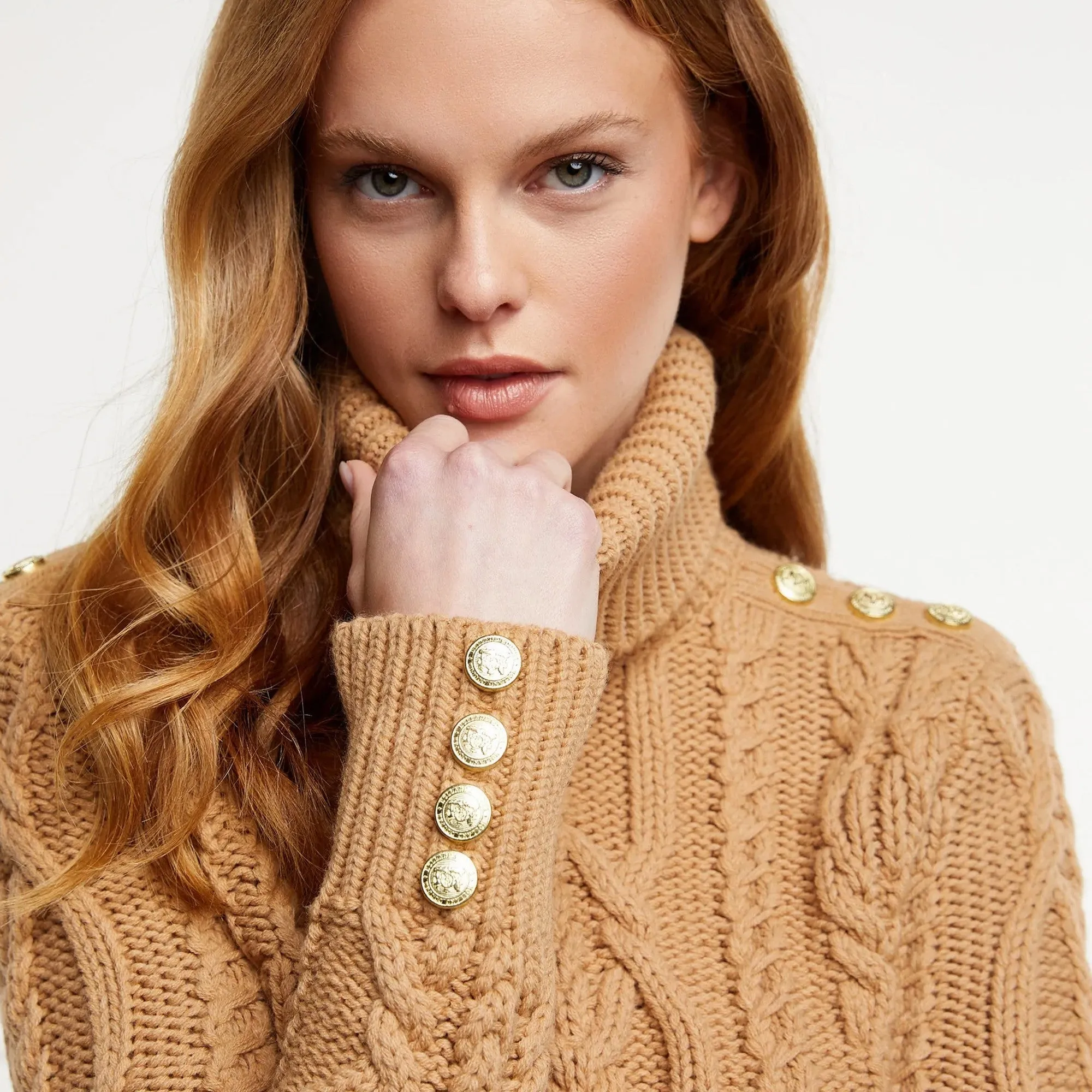 Holland Cooper Belgravia Cable Knit - Camel