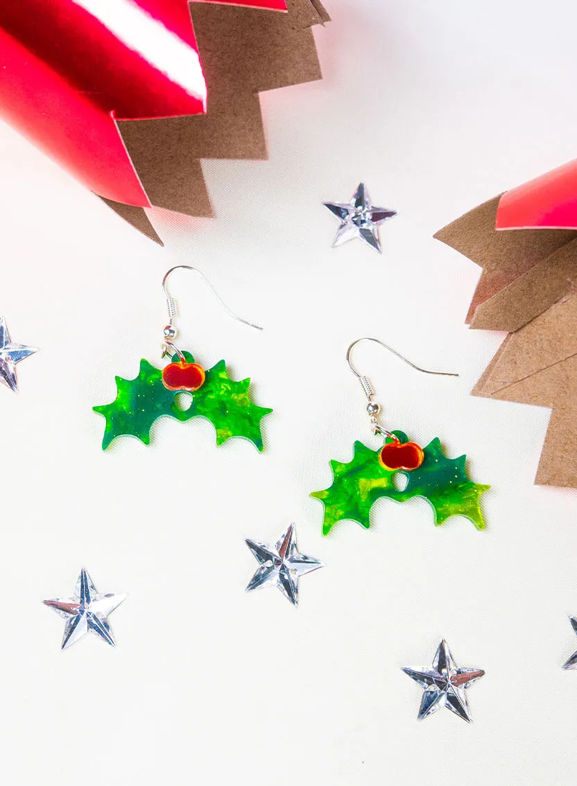 Holly Earrings - Glitter