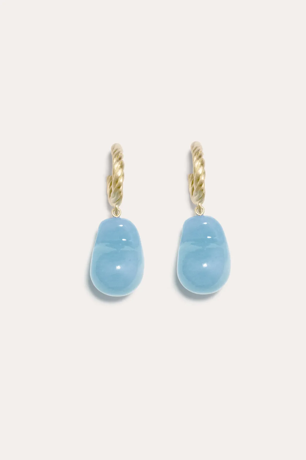 Husband Number Six? - Blue Bio Resin and Gold Vermeil Earrings