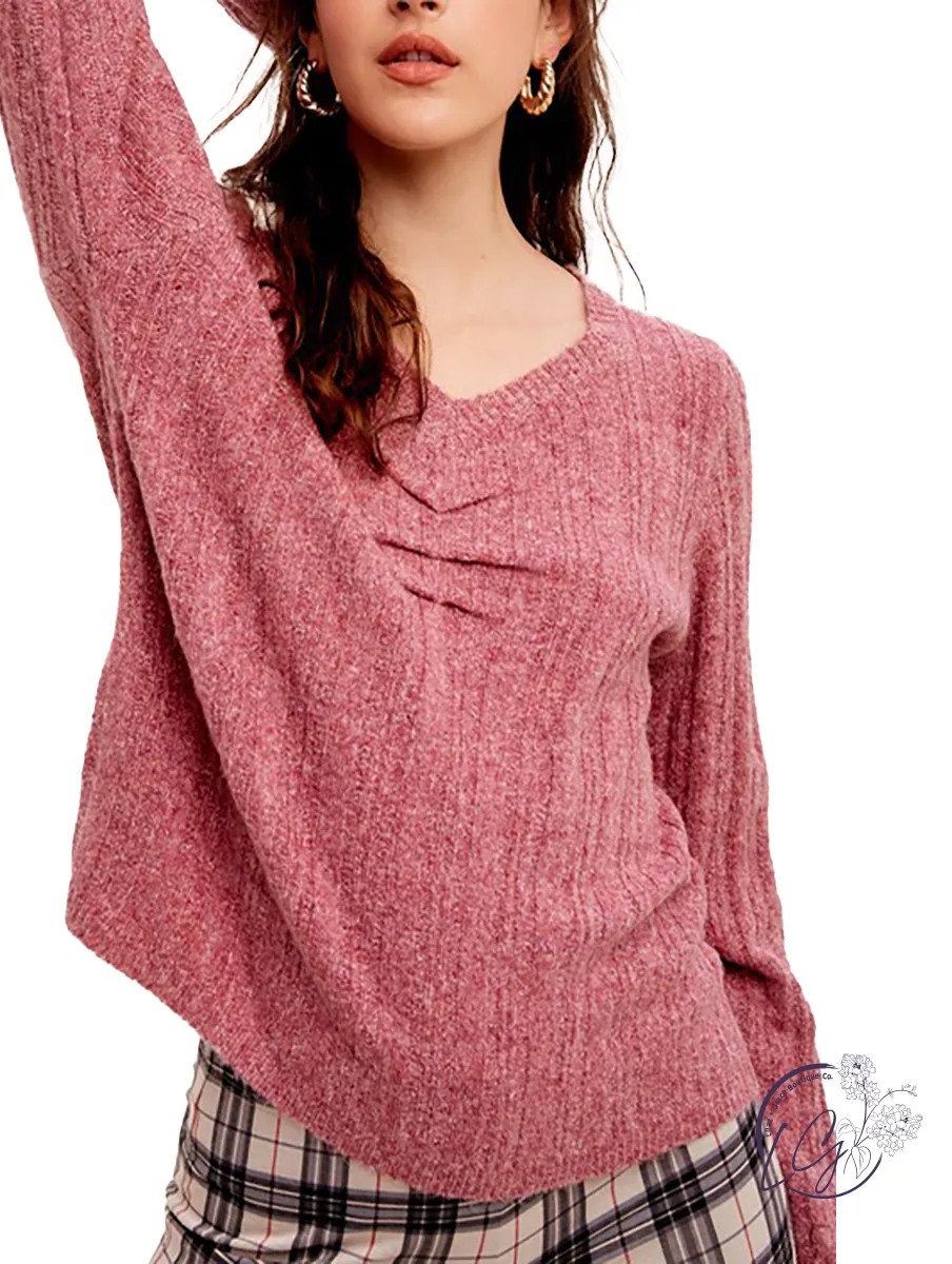 I Belong Ribbed Pullover Sweater