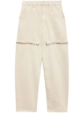 ISABEL MARANT ETOILE Effortlessly Chic Beige Pants with Zip Opening