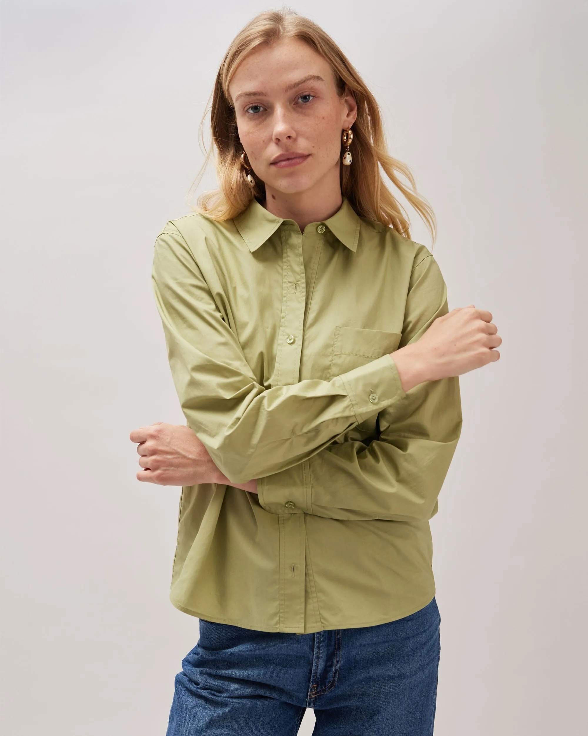 Jenna Poplin Button Up