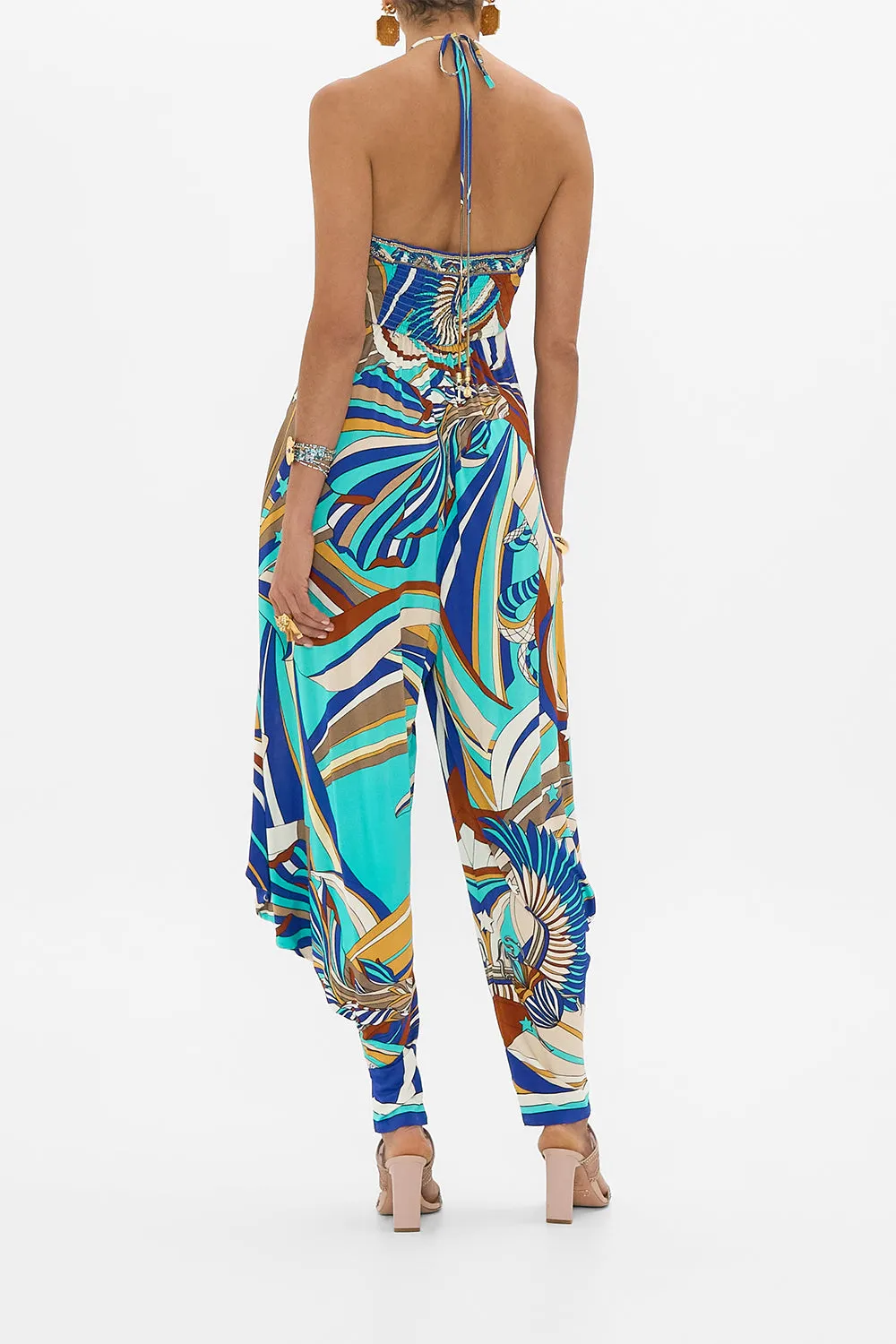 JERSEY DRAPED PANT JUMPSUIT WITH HARDWARE OASIS ORACLE