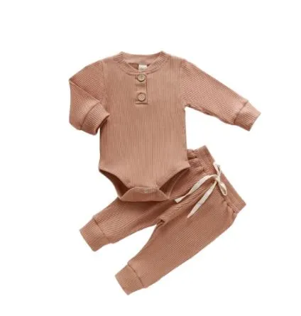 Kai | Ribbed Bodysuit and Pants Set - Tan