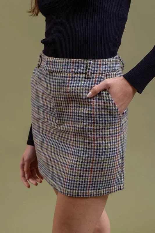 Kayla Plaid Zipper Mini Skirt