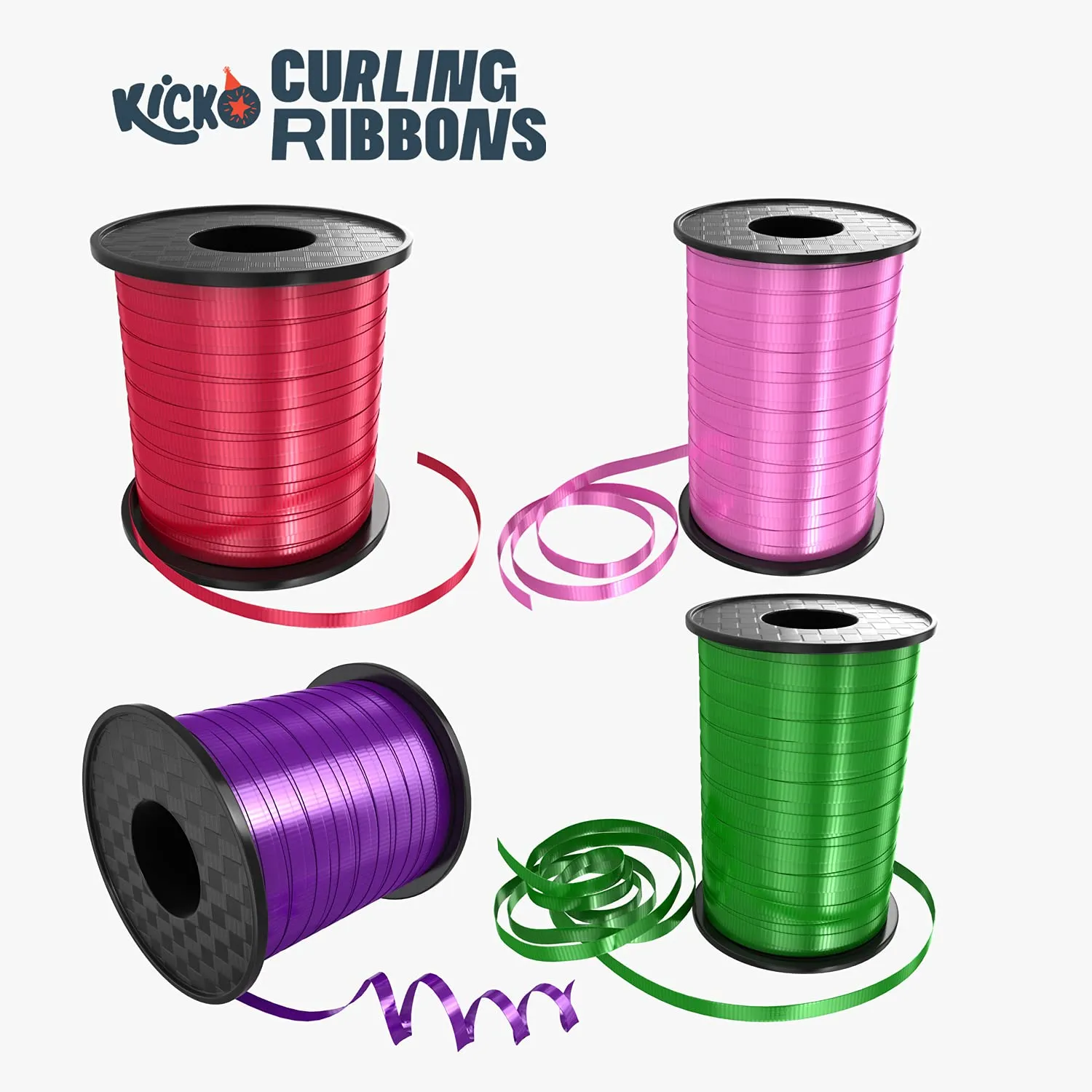 Kicko Curling Ribbon 12 Pack Assorted Colors Crafts Gift Wrapping Balloons Arts