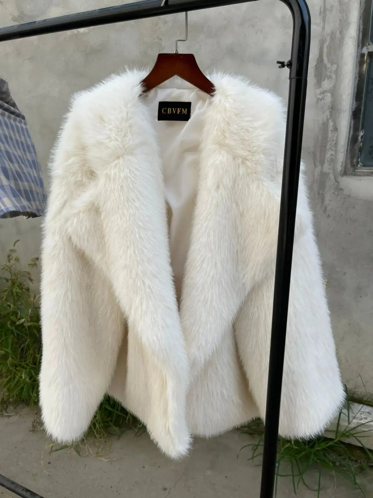 Lapel Fur Long Sleeve Warm Shaggy Jacket