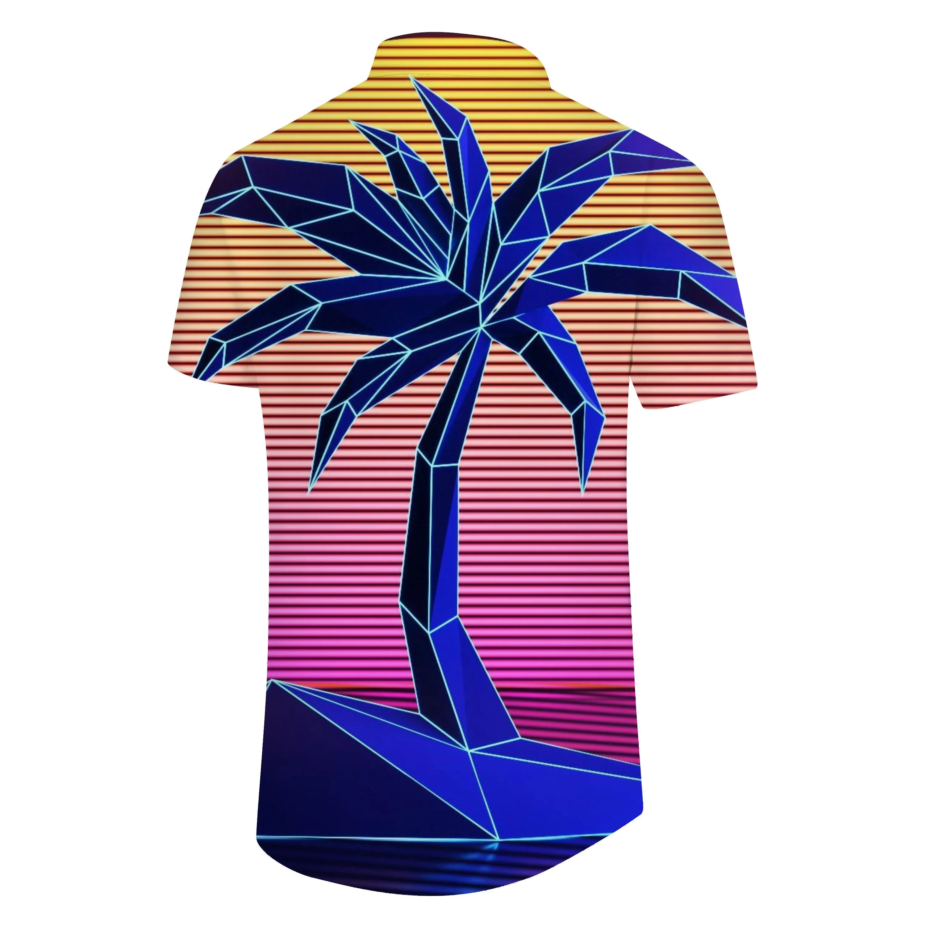 Lapel men's casual beach coconut tree style shirt short sleeve new tropical Hawaiian shirt casual vacation seaside fashion shirt button