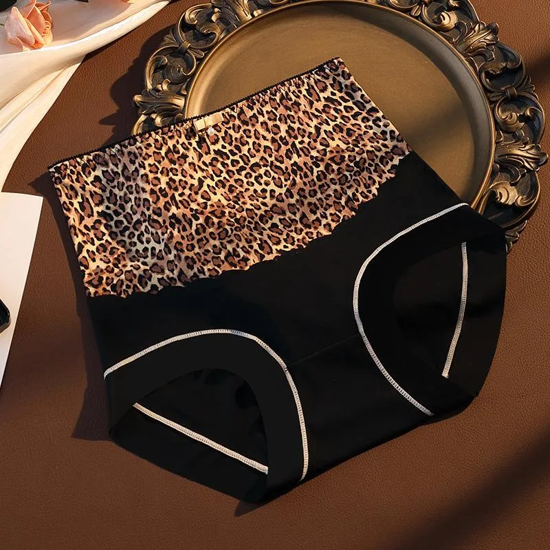 Leopard Print Mulberry Silk Antibacterial Gynecological Panties