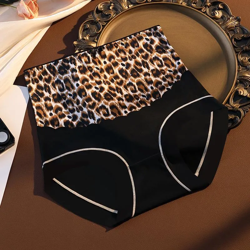 Leopard Print Mulberry Silk Antibacterial Gynecological Panties