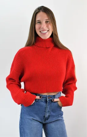 Live in the Moment Crop Turtleneck Sweater