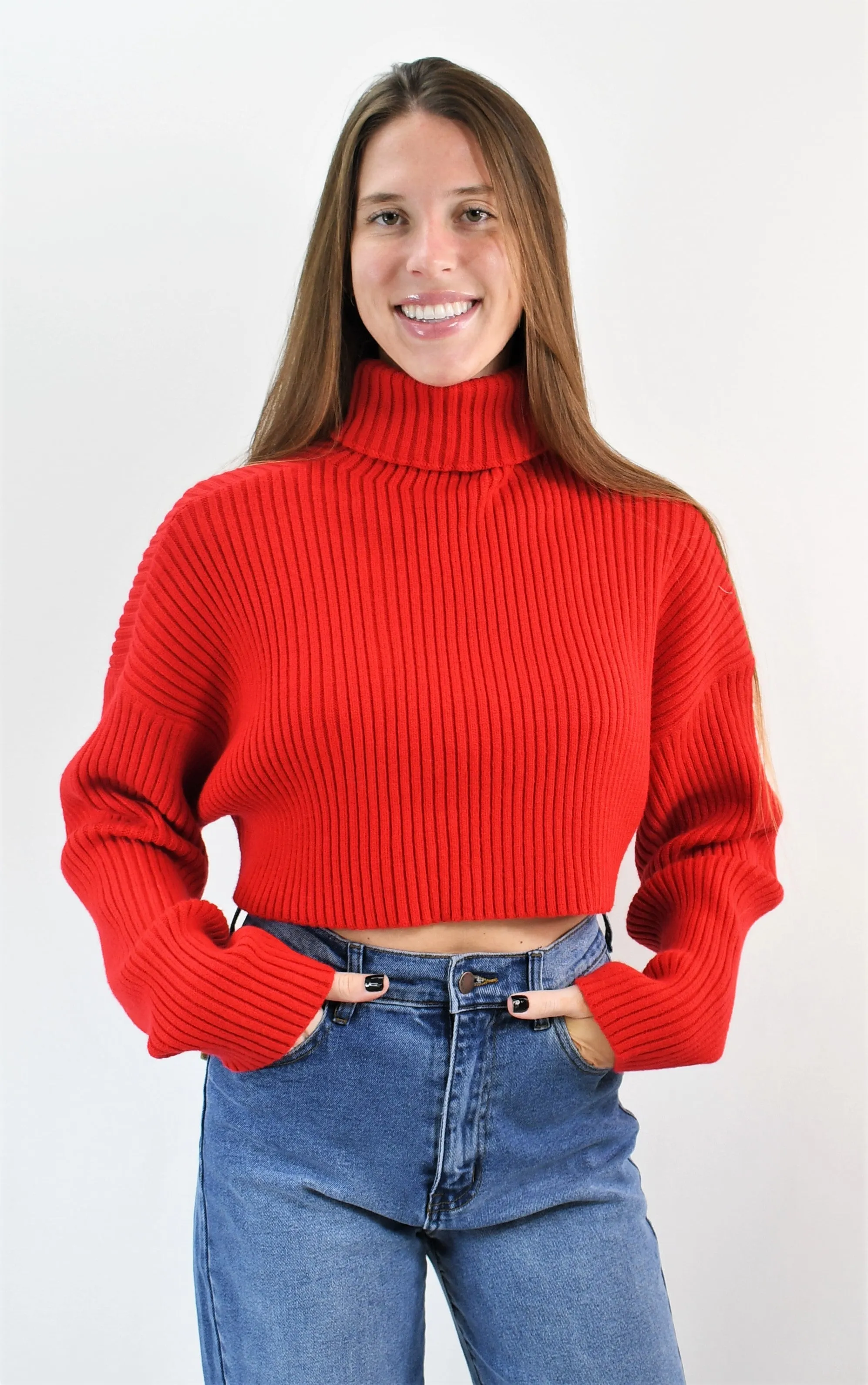 Live in the Moment Crop Turtleneck Sweater