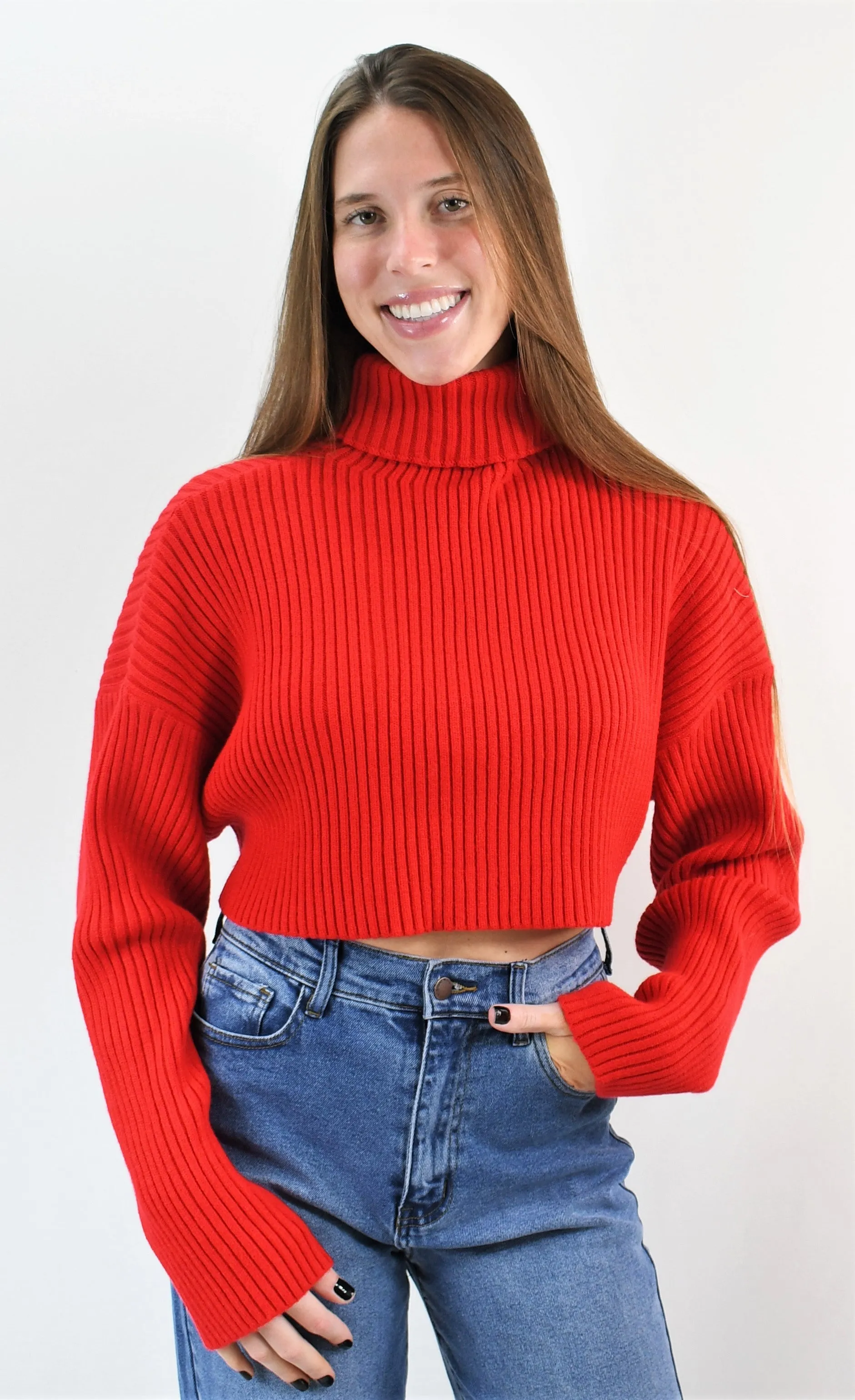 Live in the Moment Crop Turtleneck Sweater