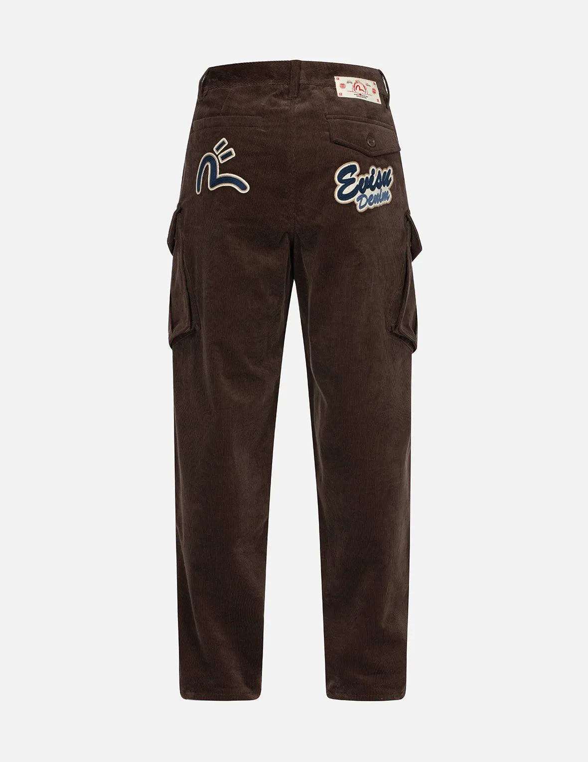 Logo and Seagull Embroidery Relax Fit Corduroy Pants