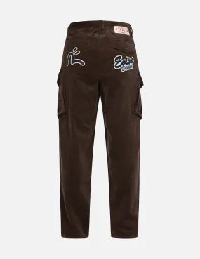 Logo and Seagull Embroidery Relax Fit Corduroy Pants