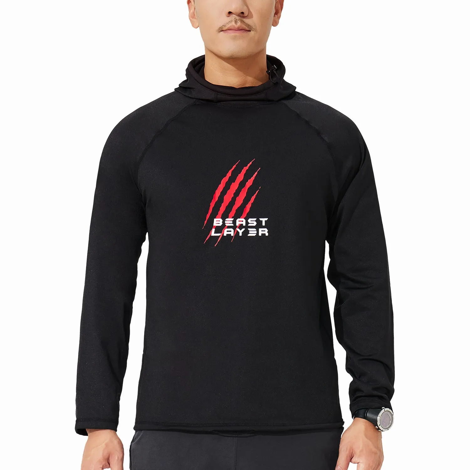 Long Sleeve Thermal Water-Proof Fleece The Scratch Hoodie - Black