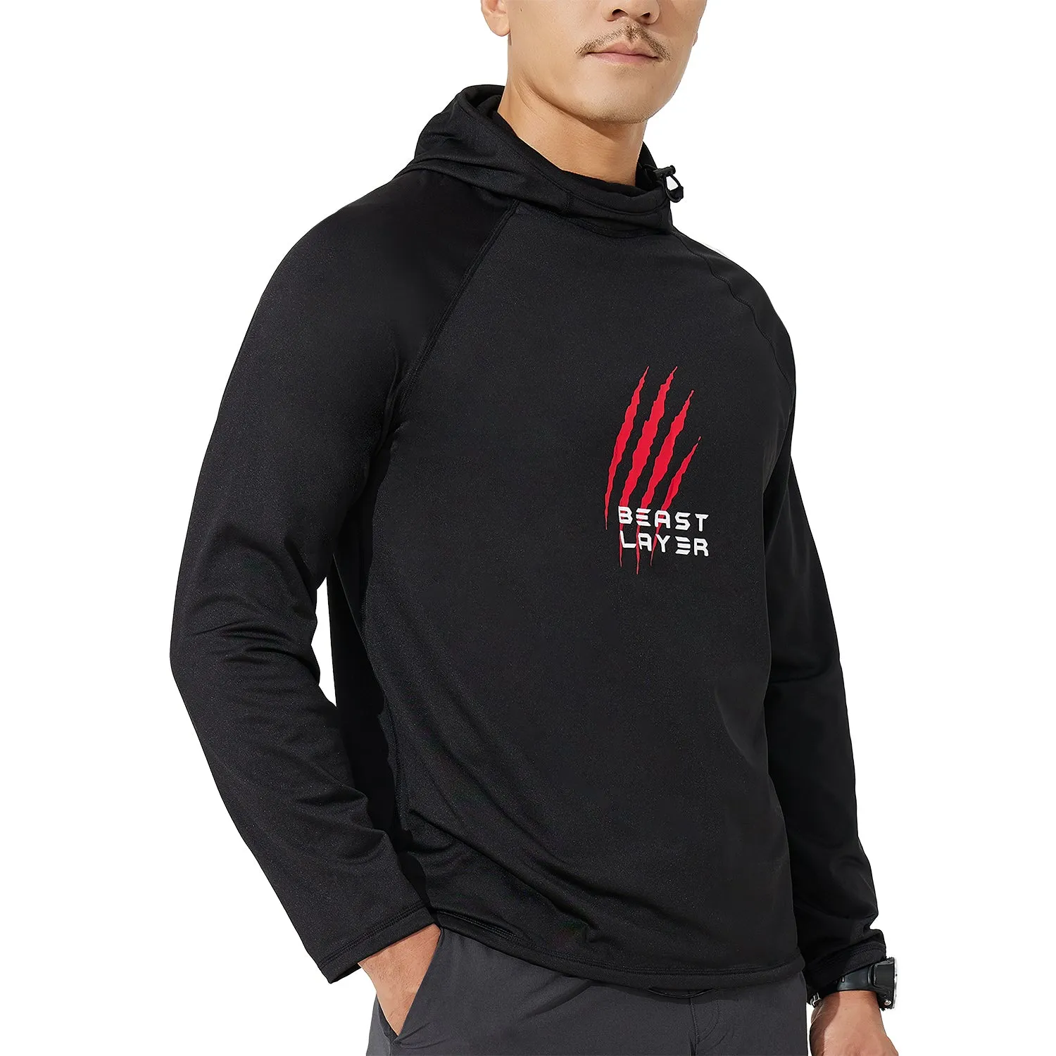 Long Sleeve Thermal Water-Proof Fleece The Scratch Hoodie - Black