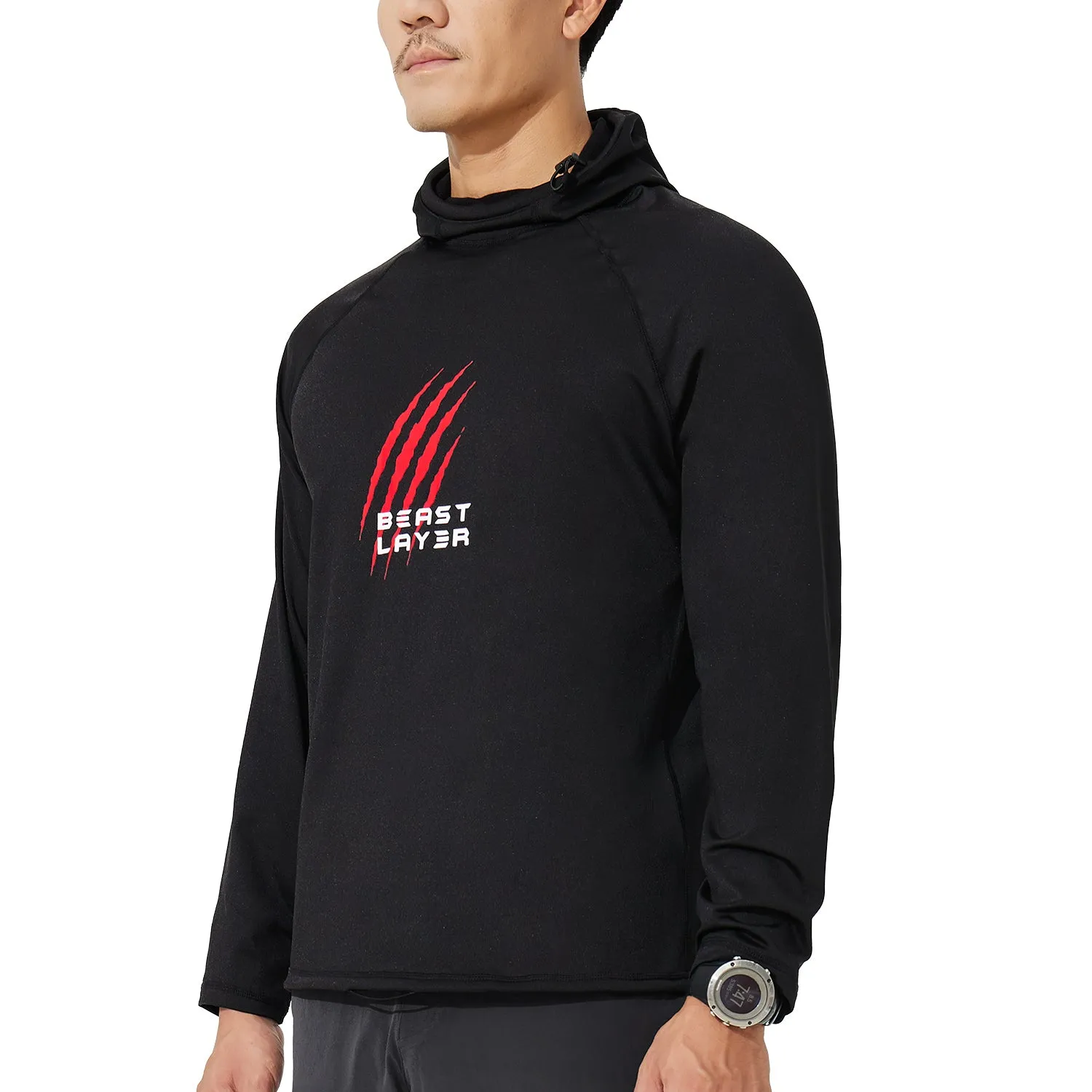 Long Sleeve Thermal Water-Proof Fleece The Scratch Hoodie - Black