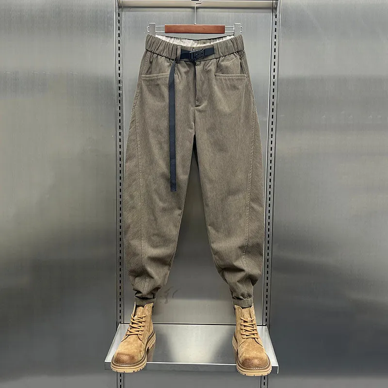 Loose Waistband Corduroy Casual Pants