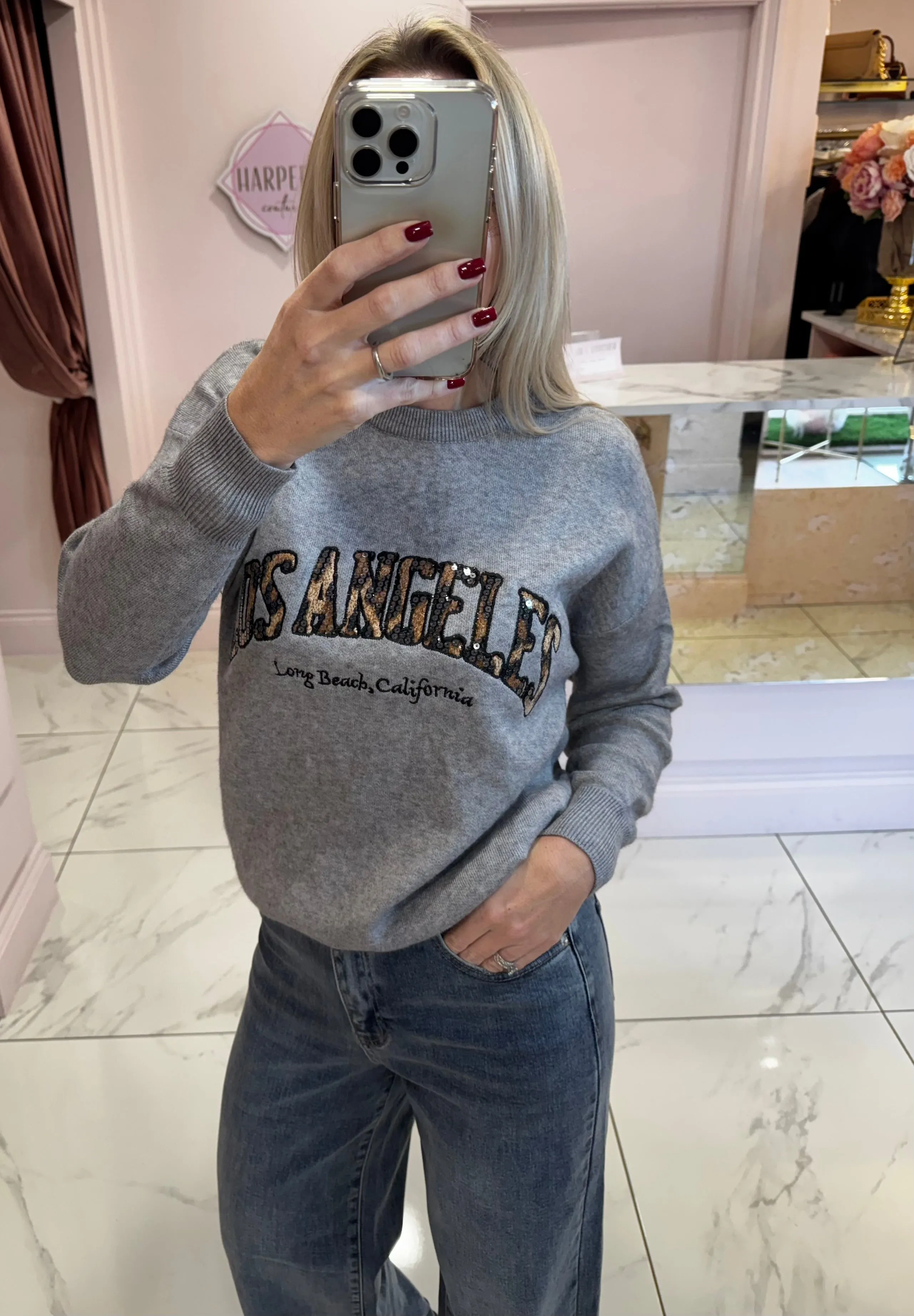 Los Angeles Grey Knit Jumper