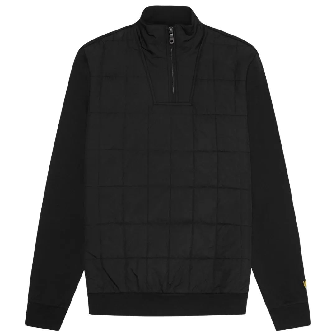 Lyle & Scott Hybrid Quilted Black Half-Zip Sweatshirt