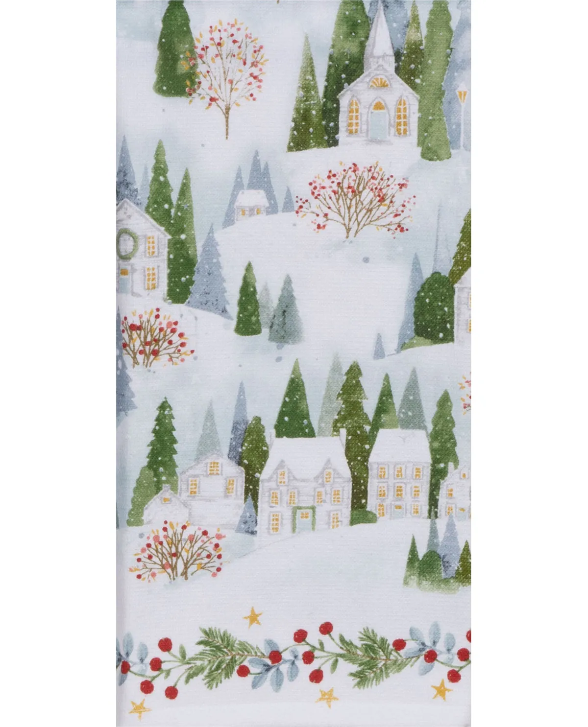 Magical Winterland Village Dual-Purpose Kitchen Towel