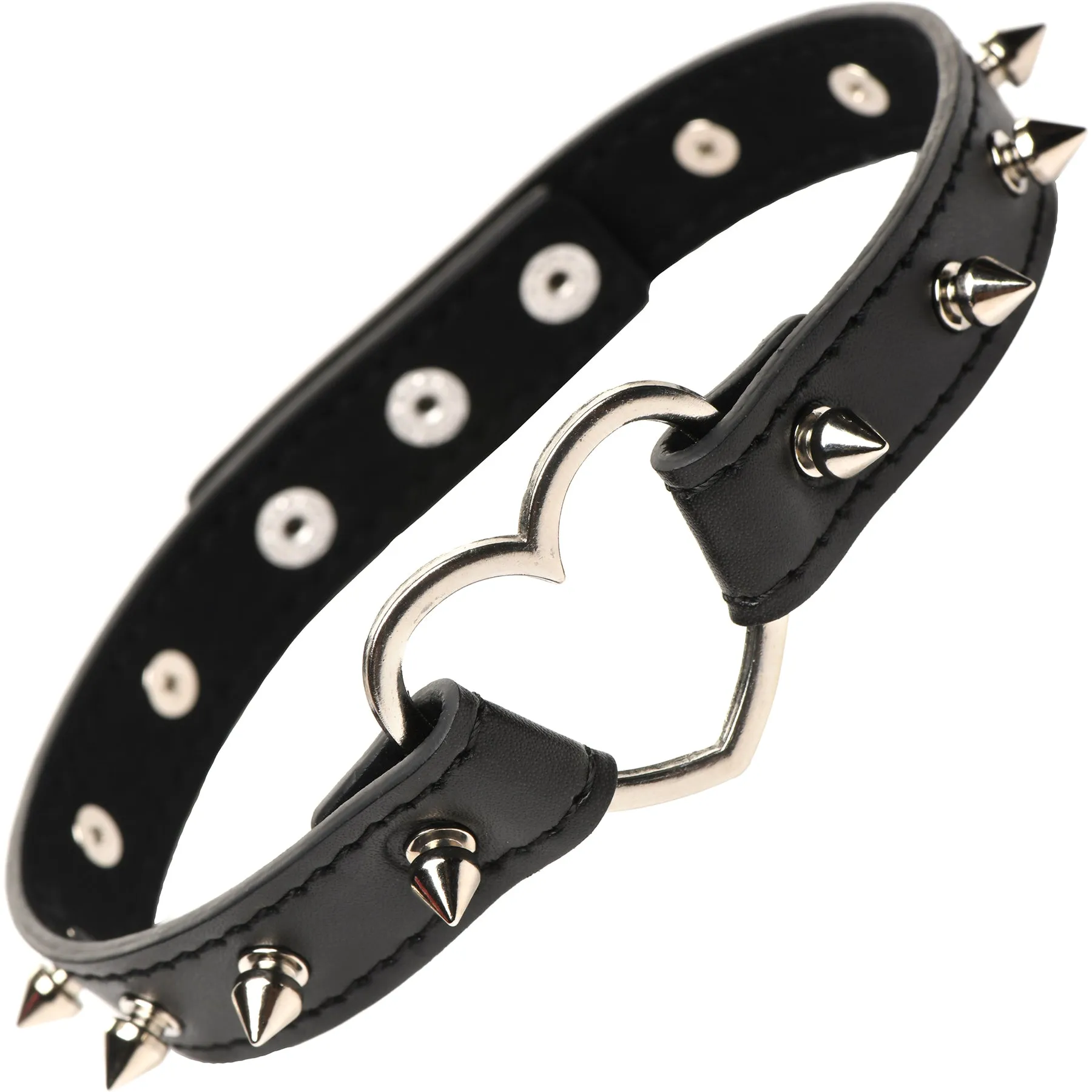 Master Series Spiked Heart Choker - Black