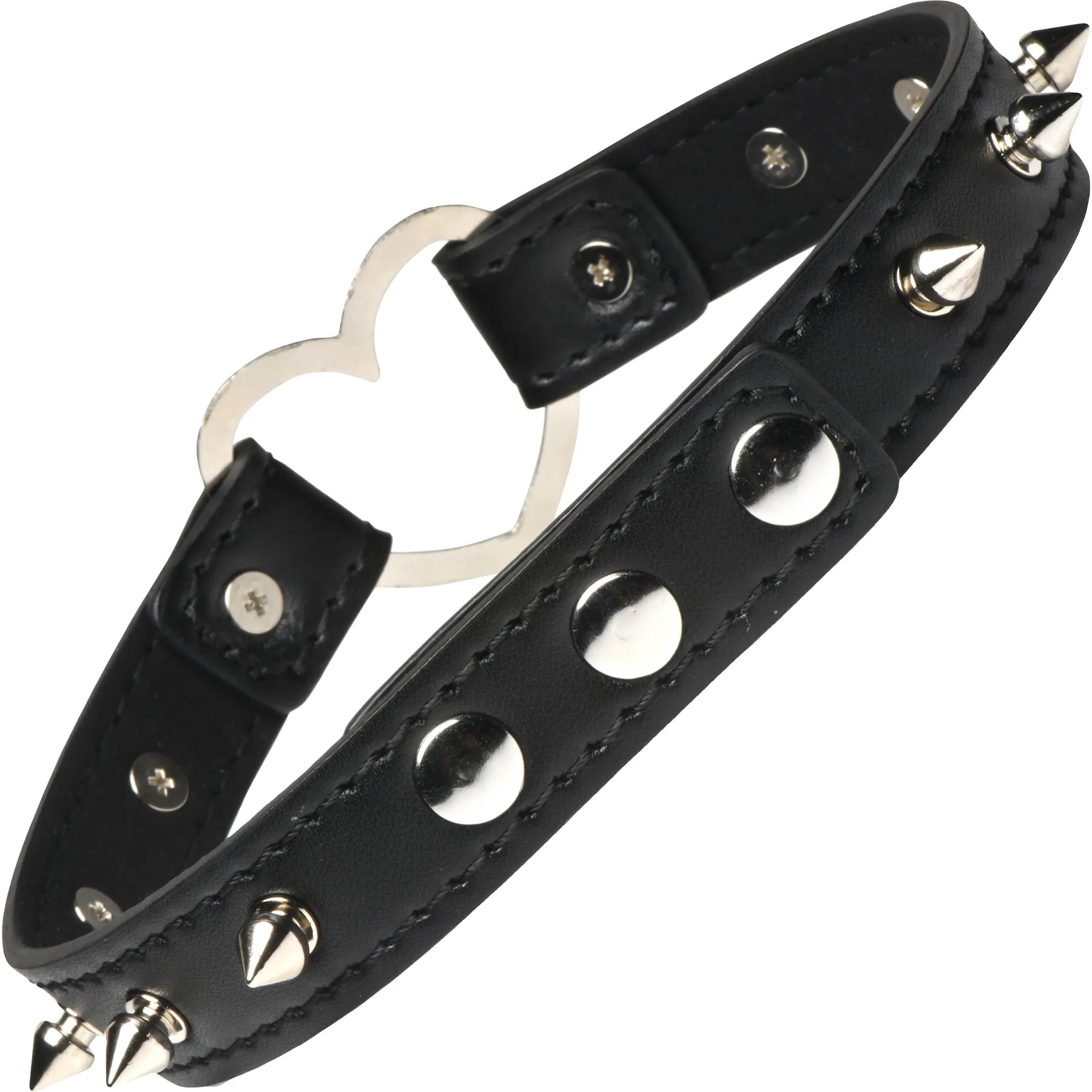 Master Series Spiked Heart Choker - Black