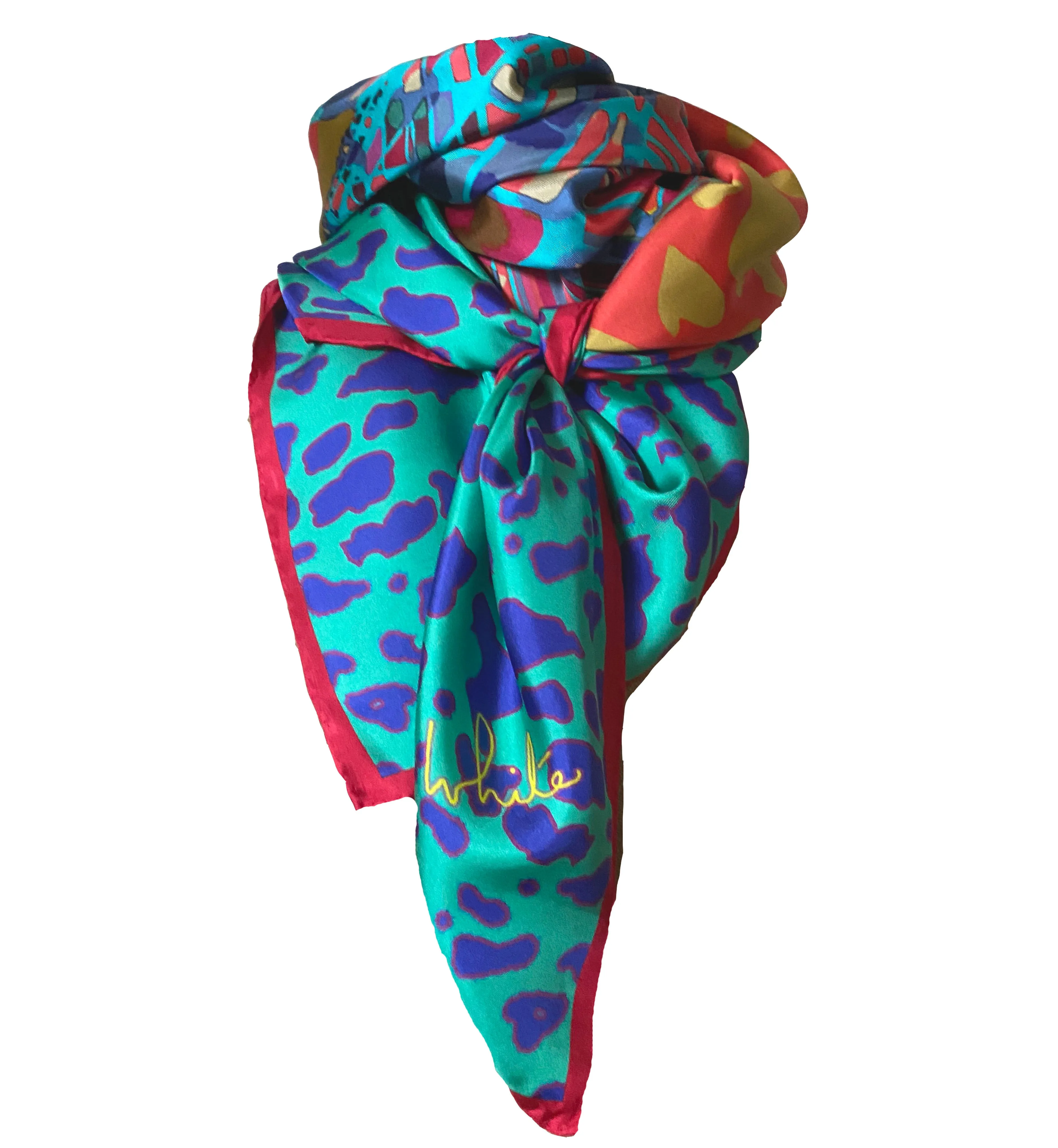 Meditate Tiger Print Green, 100% Silk Scarf