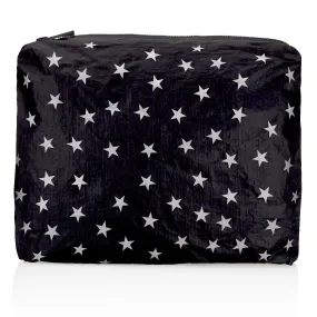 Medium Zipper Pack in Shimmer Black with Myriad White Stars