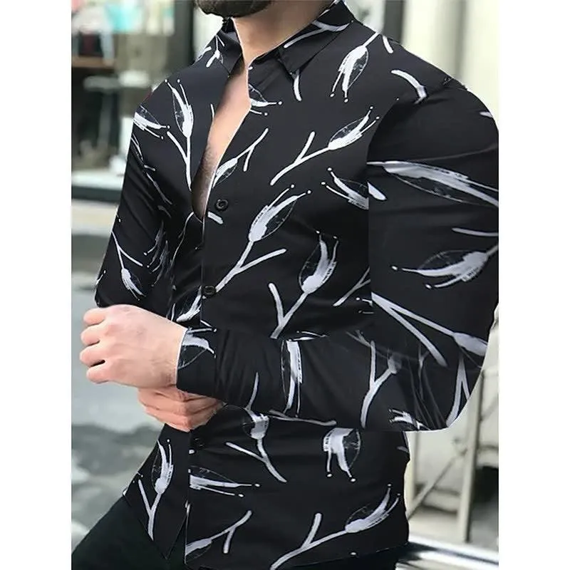 Men's Clothing Print Long Sleeve Men's Shirt