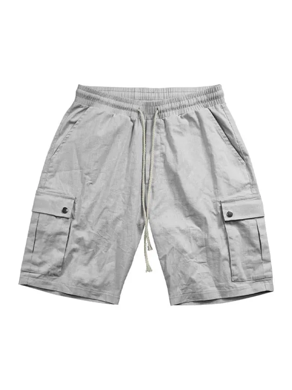 Men’s Cotton Cargo Shorts with Multi-Pockets