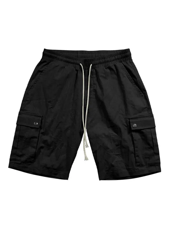 Men’s Cotton Cargo Shorts with Multi-Pockets