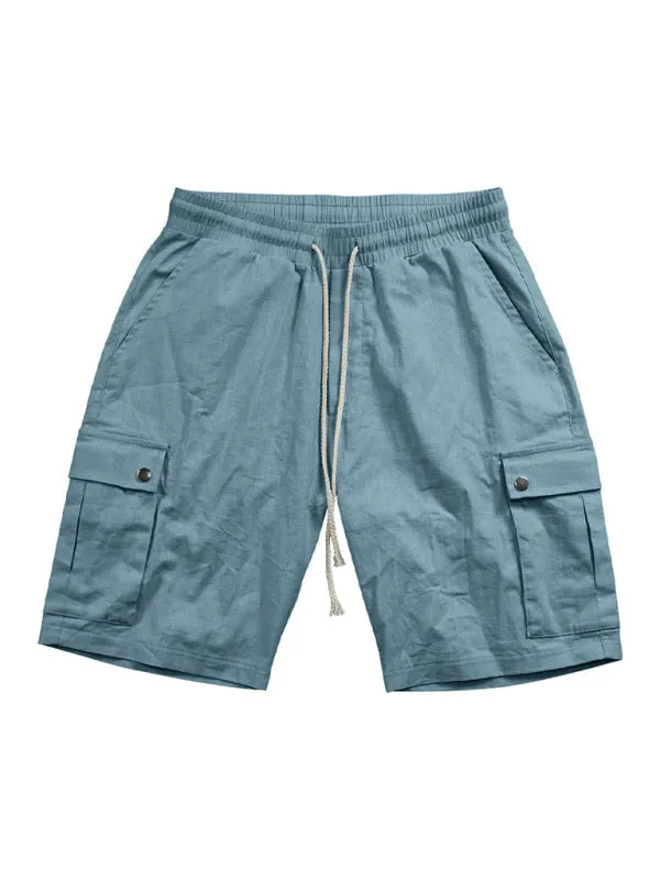 Men’s Cotton Cargo Shorts with Multi-Pockets