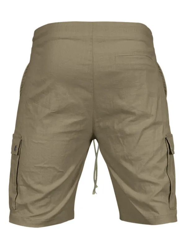 Men’s Cotton Cargo Shorts with Multi-Pockets