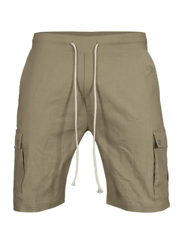 Men’s Cotton Cargo Shorts with Multi-Pockets