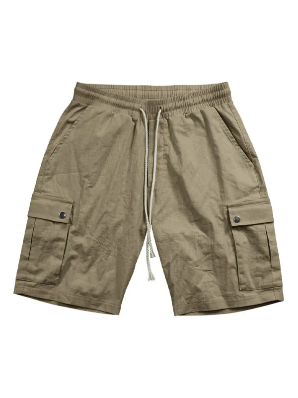 Men’s Cotton Cargo Shorts with Multi-Pockets